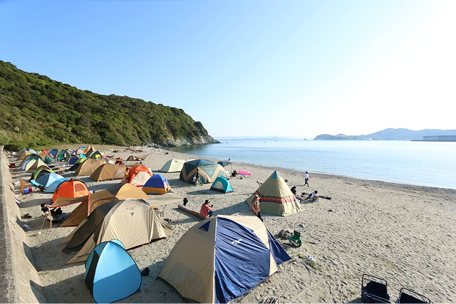 無人島でのアクティビティの様子